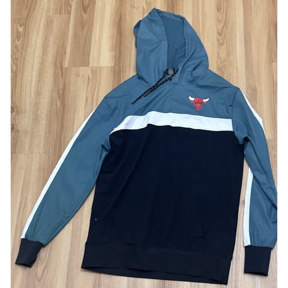 NBA Chicago Bulls Head Coach Pullover Hoodie Men's Size Large Cotton Bue - Picture 1 of 7